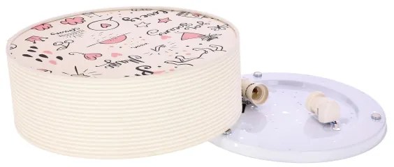 Plafoniera per bambini KIDDY 2xE27/40W/230V beige/rosa