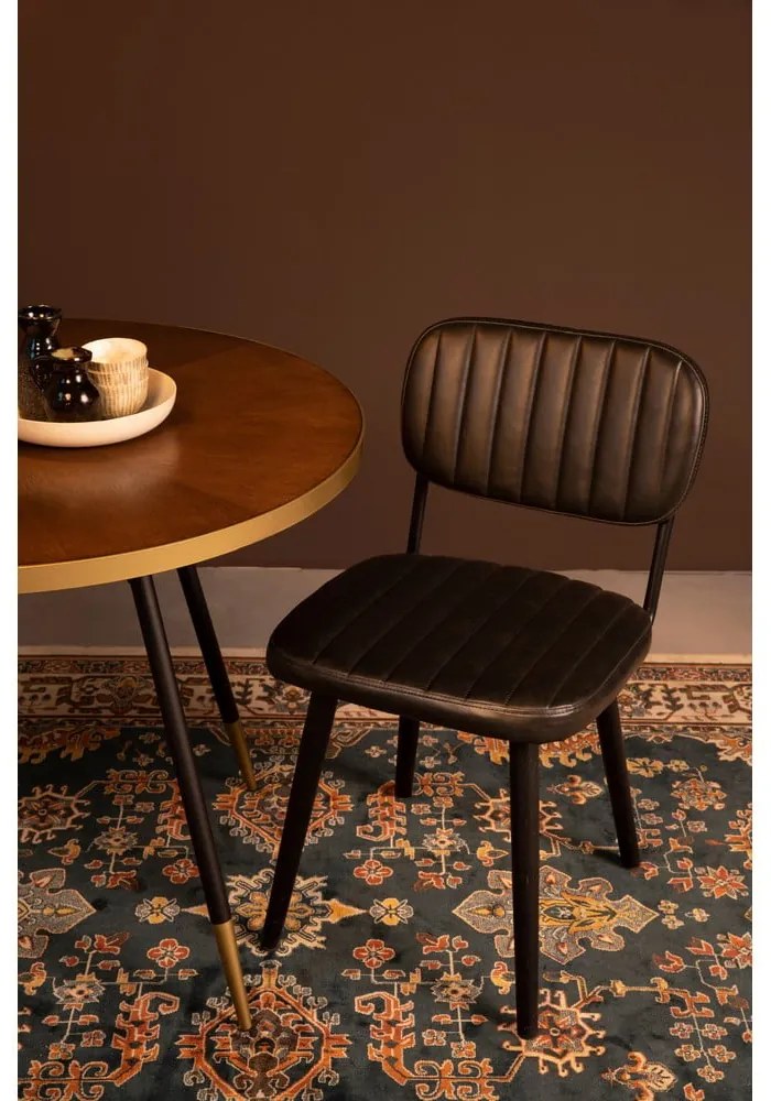 Sedia da pranzo nera Jake Worn - White Label