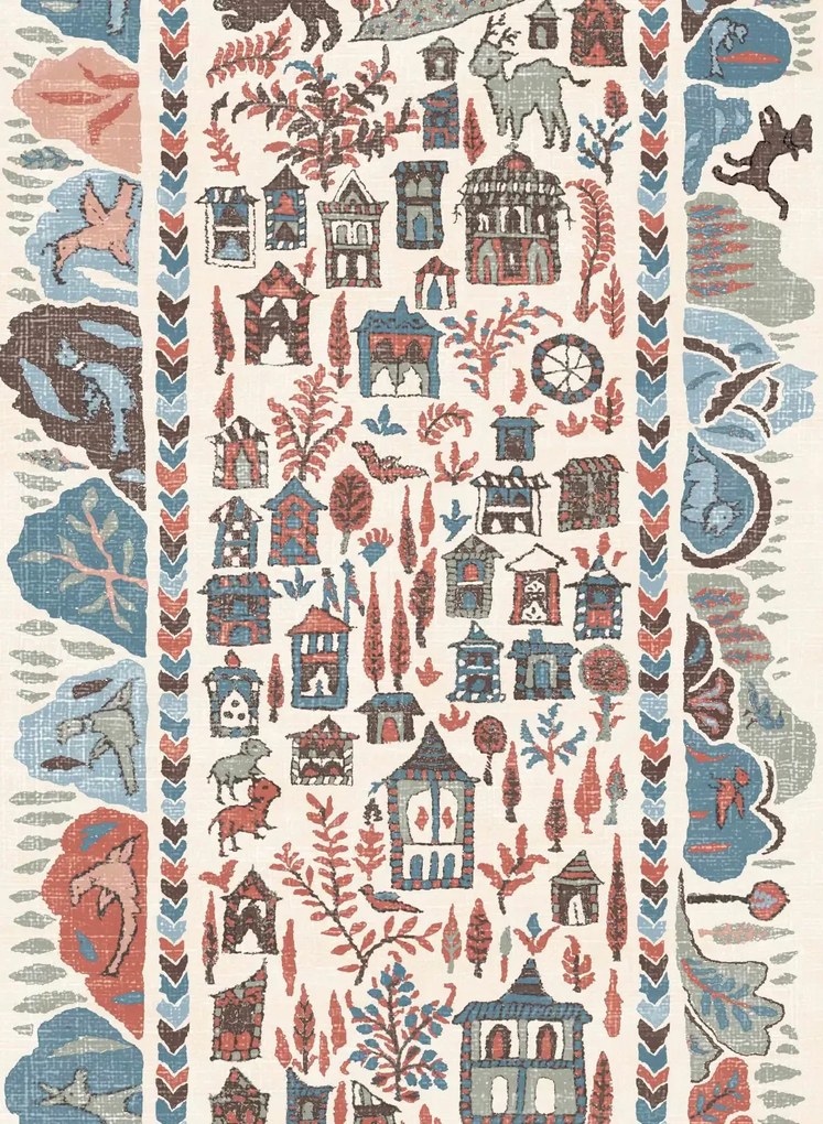 Lewis & Wood Carta da parati Ravi Ribbon - Blue Almond