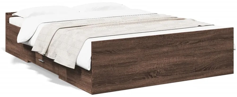 Giroletto Cassetti Rovere Marrone 135x190 Cm Legno Multistrato /