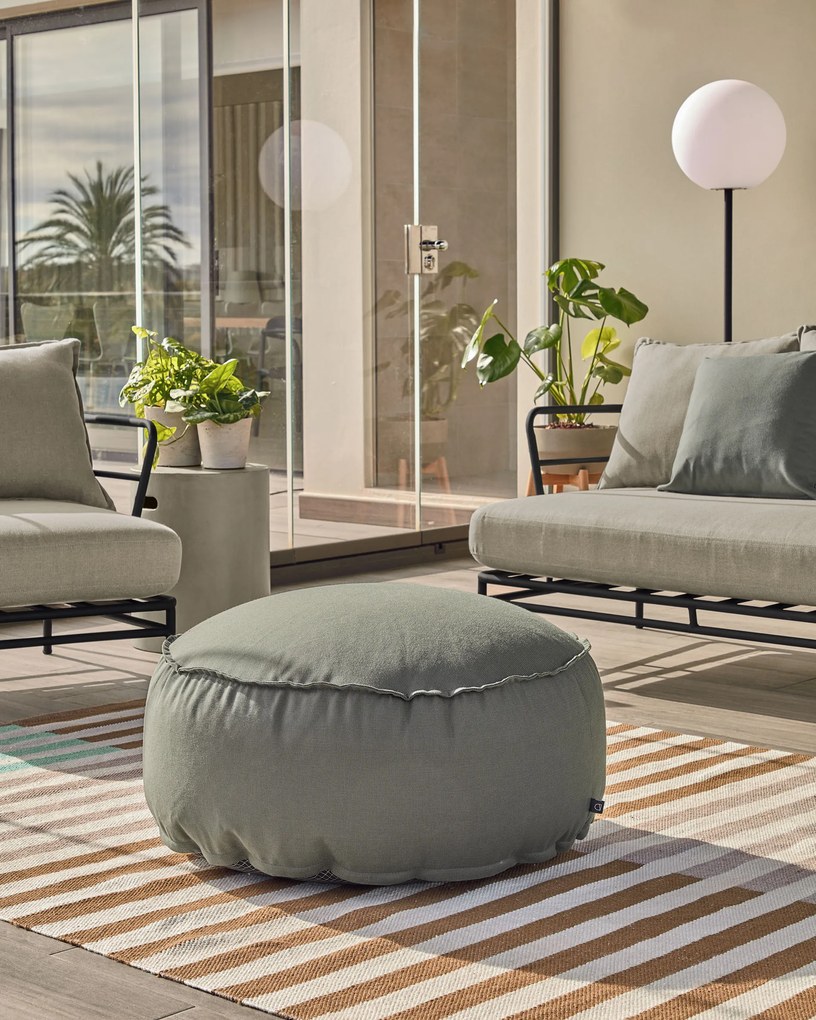 Kave Home - Pouf rotondo Nedra Ø 70 cm verde