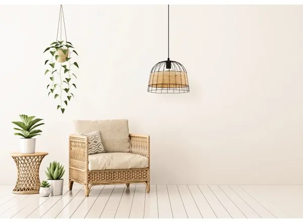 Eglo 55709 - Lampadario a sospensione con filo ANWICK 1xE27/40W/230V rattan