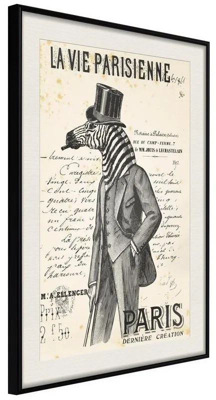 Poster  The Parisian Life  Cornice Quadri Cornice nera con pass-partout, Larghezza x Altezza Home decor 20x30