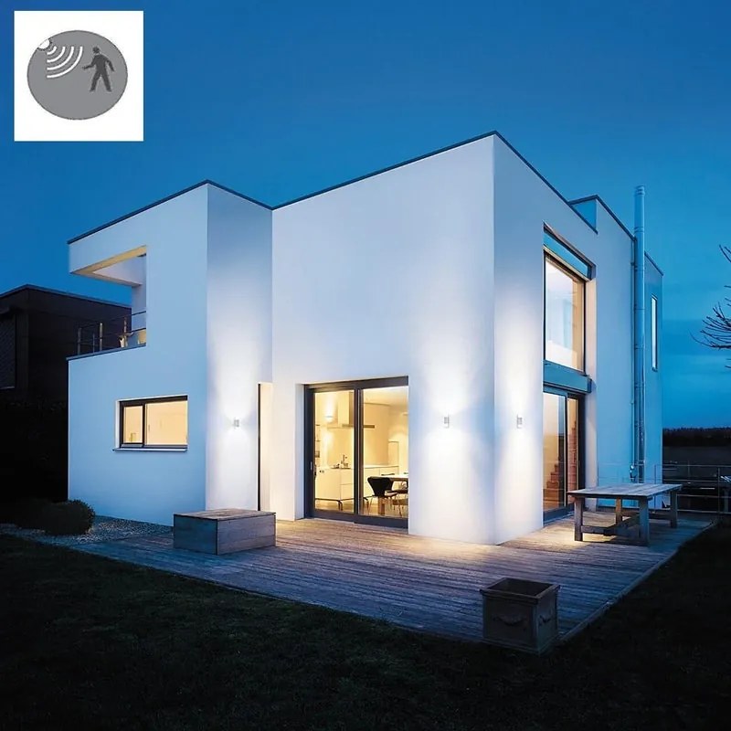 Applique LED moderno da esterno L910 grigio IP44 con sensore di movimento, luce bianco caldo 797 lumen, STEINEL