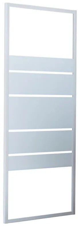 Lato fisso per box doccia L 80.0 x H 185.0cm, Sp. 4 mm vetro serigrafato profilo in alluminio bianco laccato