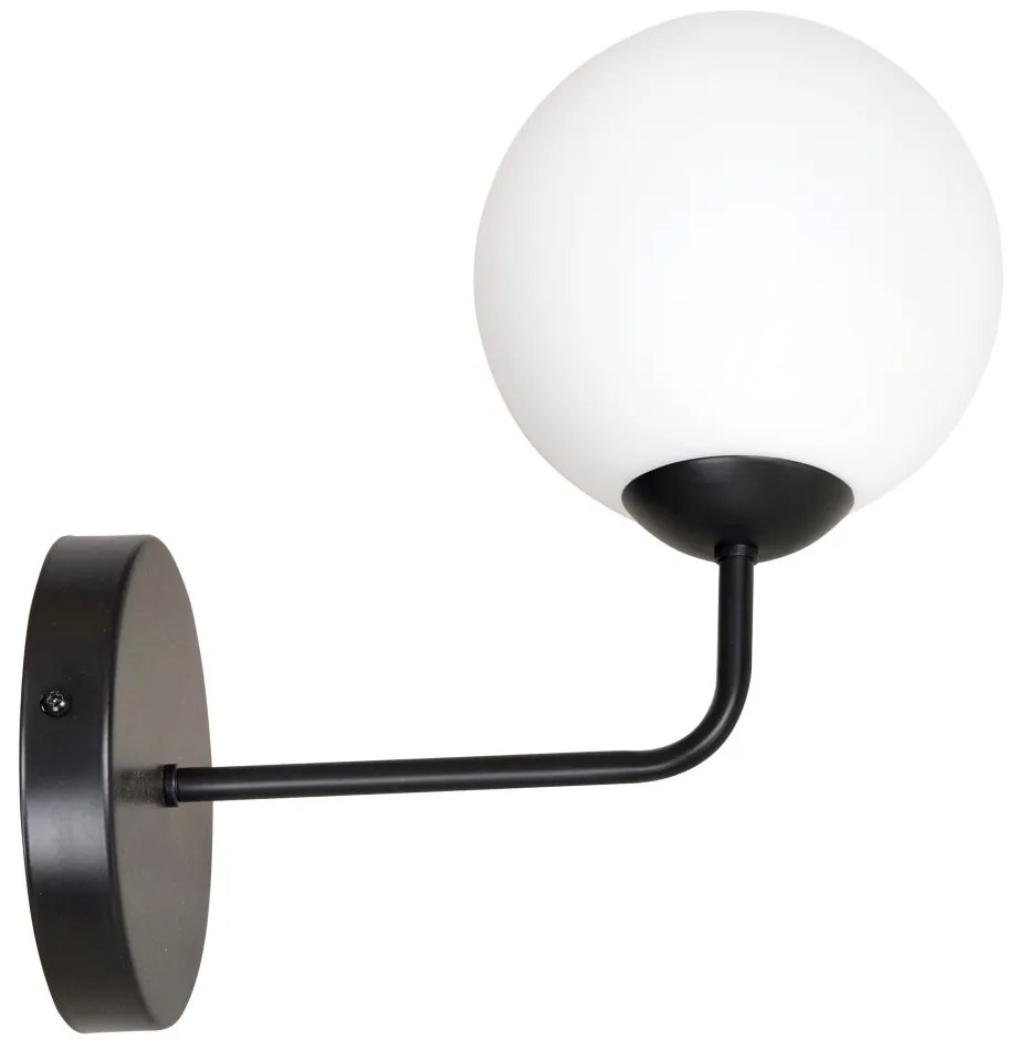 Applique da Parete in Acciaio e Vetro PREGOS K1 Nero/Bianco E14