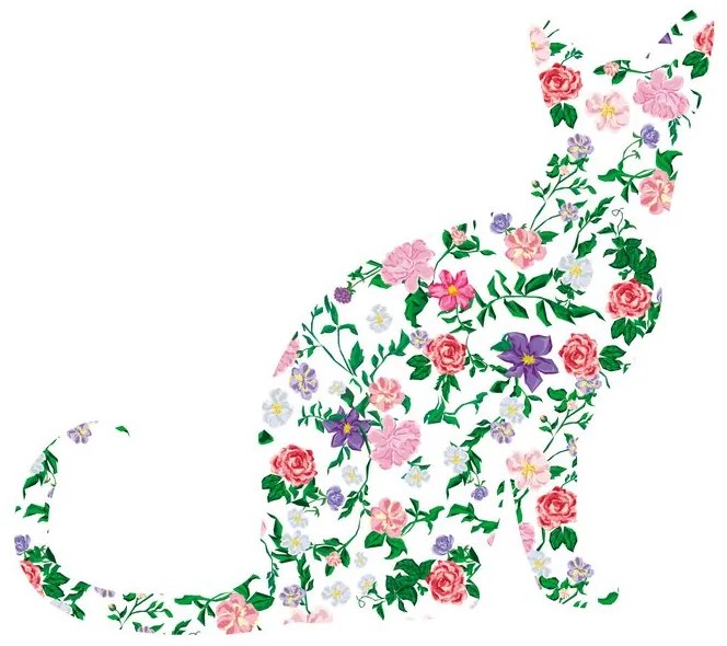 Carta da parati – Gatto di fiori