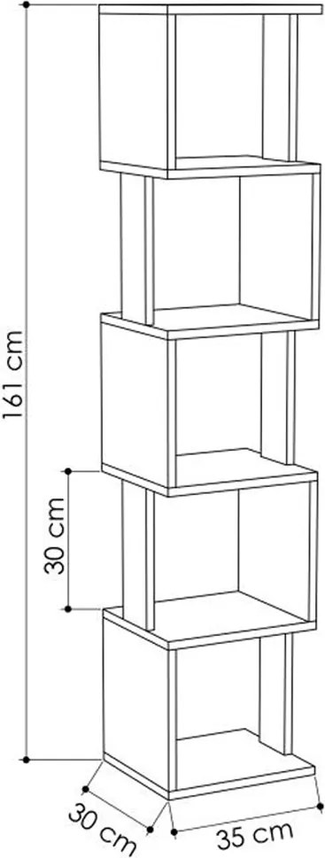 Libreria Moderna 161x35x30 cm Scaffale Modulare 5 Ripiani in MDF Bianco e Tortora...