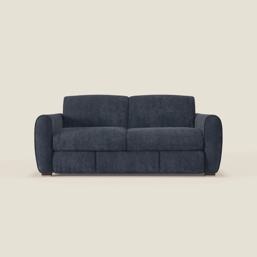 Kaleo Divano letto moderno con materasso H17 cm - in raffinato tessuto impermeabile T26 blu navy