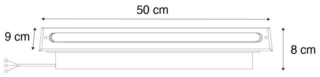 Set di 2 faretti da terra moderni in acciaio 50 cm LED inclusi IP65 - Eline