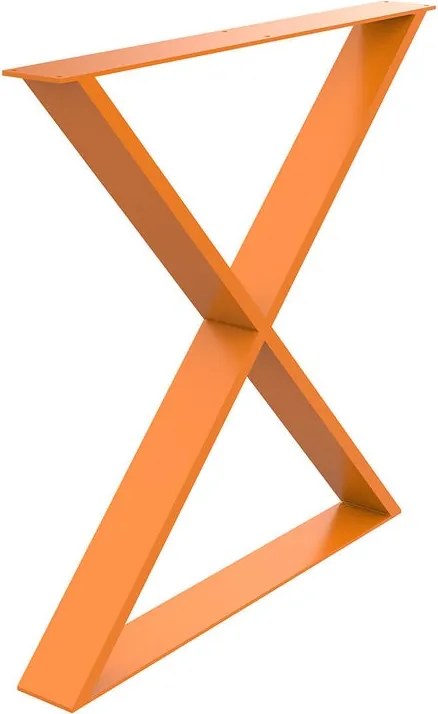 Gamba per mobili STEELMI Cross a X in acciaio arancione lucido L 78 x P 8 x H 71 cm