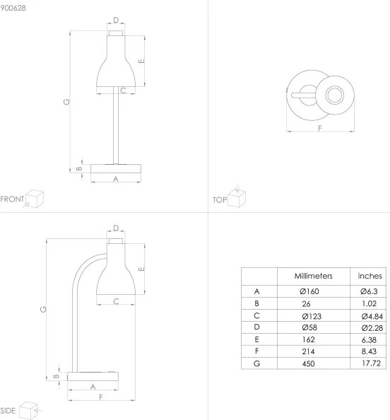 Eglo 900628- Lampada LED dimmerabile con ricarica wireless VERADAL LED/5,5W/230V