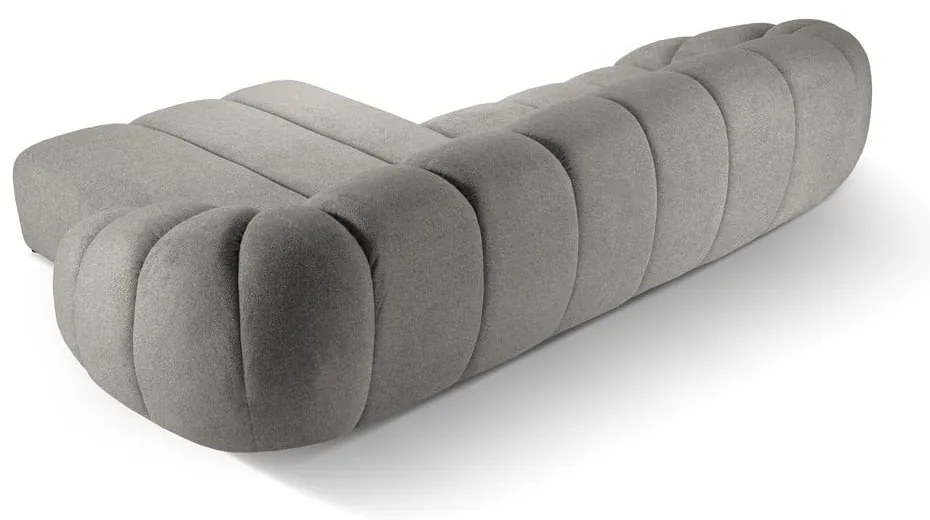 Divano angolare in grigio chiaro (con penisola a destra) Diana – Micadoni