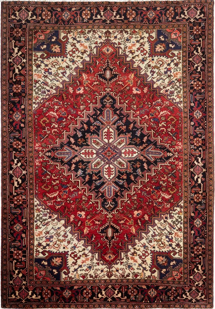 Heriz Tappeto 300x210 Rosso (Iran) Annodato A Mano