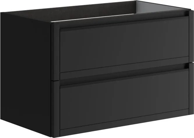 Mobile da bagno sospeso sotto lavabo L 79.5 x H 50 x P 45.5 cm antracite opaco, 2 cassetti TRATTO