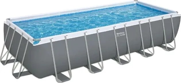 piscina fuori terra con struttura rettangolare bestway "steel pro max" grigio chiaro 640x274x132 cm