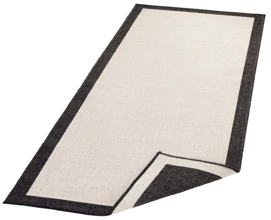 Tappeto da esterno nero e crema , 80 x 250 cm Panama - NORTHRUGS