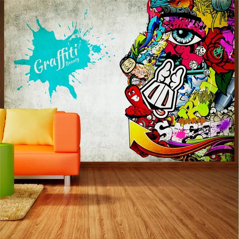 Fotomurale  Graffiti beauty  Colore Beige, Dimensioni e Misure 150x105