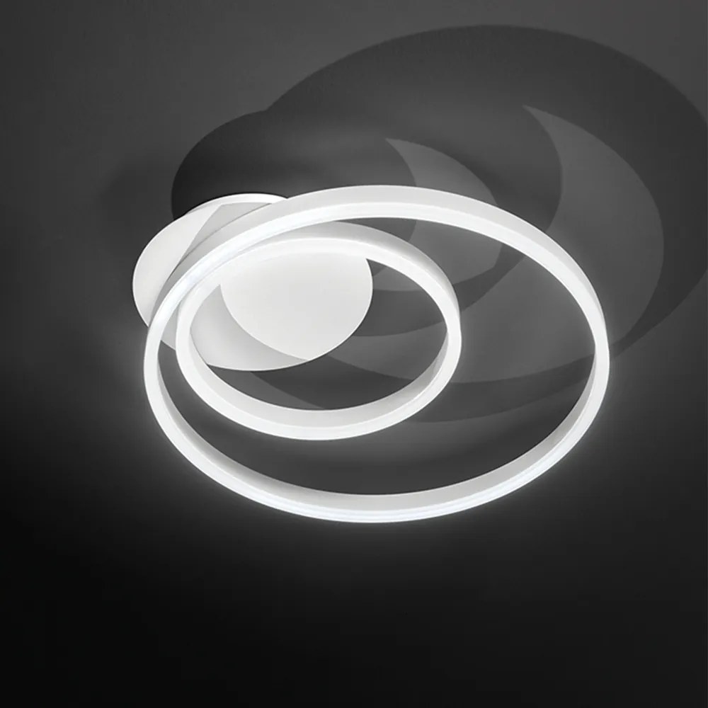 Plafoniera Moderna Kirko Metallo Bianco Acrilico Led 42W Cct 3000/4000/6000K