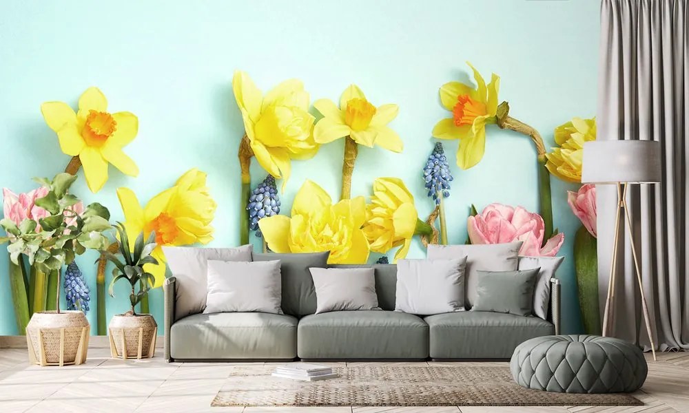 Carta da parati – Composizione floreale primaverile