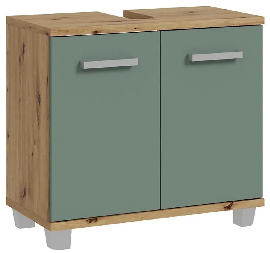 Mobile da bagno VENOM verde/rovere artisan