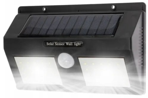 Lampada da parete solare a LED con sensore, LED da 1,2 W, 3,7 V, 1200 mAh, IP54