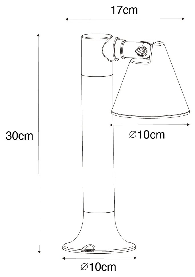 Paletto da esterno moderno marrone ruggine 30 cm IP44 regolabile - Ciara