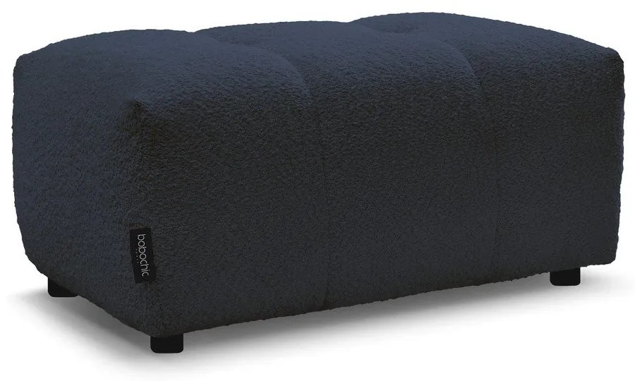 Poggiapiedi blu con rivestimento in bouclé Roxelane – Bobochic Paris