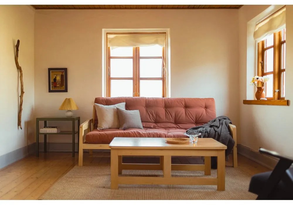 Divano letto in velluto a coste giallo 204 cm Grab - Karup Design