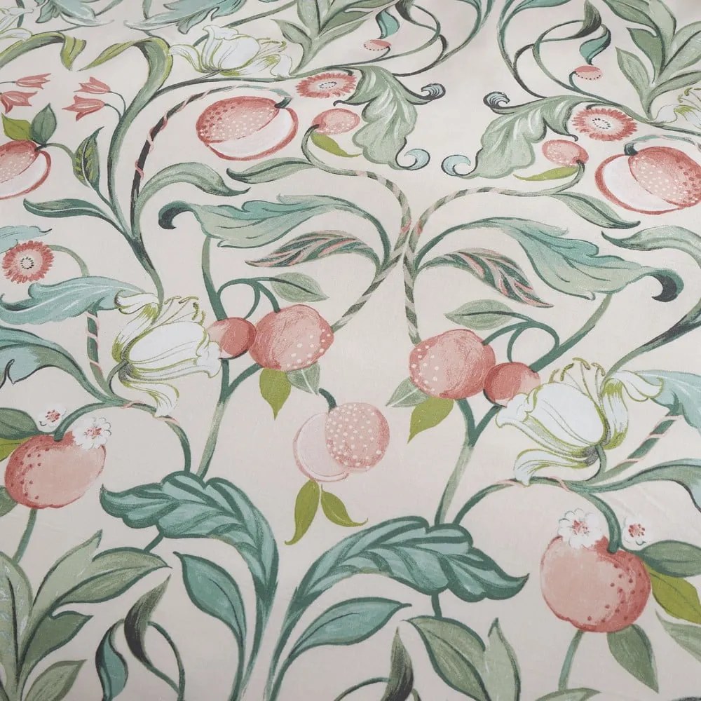 Biancheria da letto singola verde-rosa 135x200 cm Clarence Floral - Catherine Lansfield