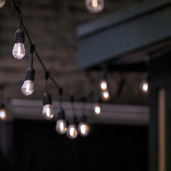 Catena luminosa decorativa LED per esterni 15xE27/1W/230V 15,94 m IP44 nera