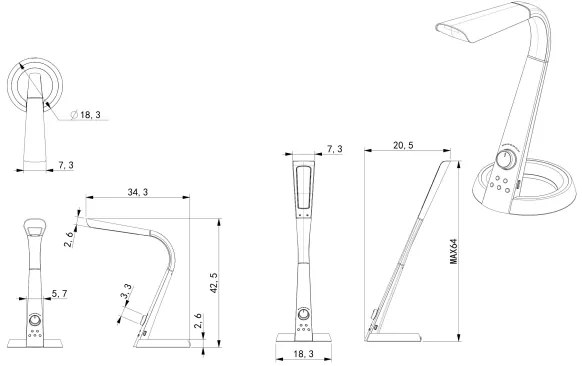 Globo 58376B - LED RGB Lampada da tavolo dimmerabile MITTI 1xLED/8W/230V + LED/2W