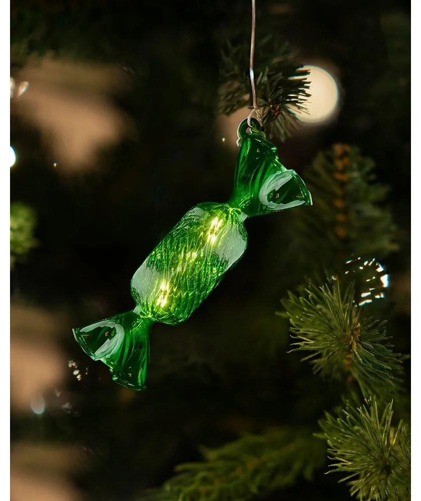 Decorazione natalizia luminosa verde a sospensione ø 1,5 cm Hannah – Sirius