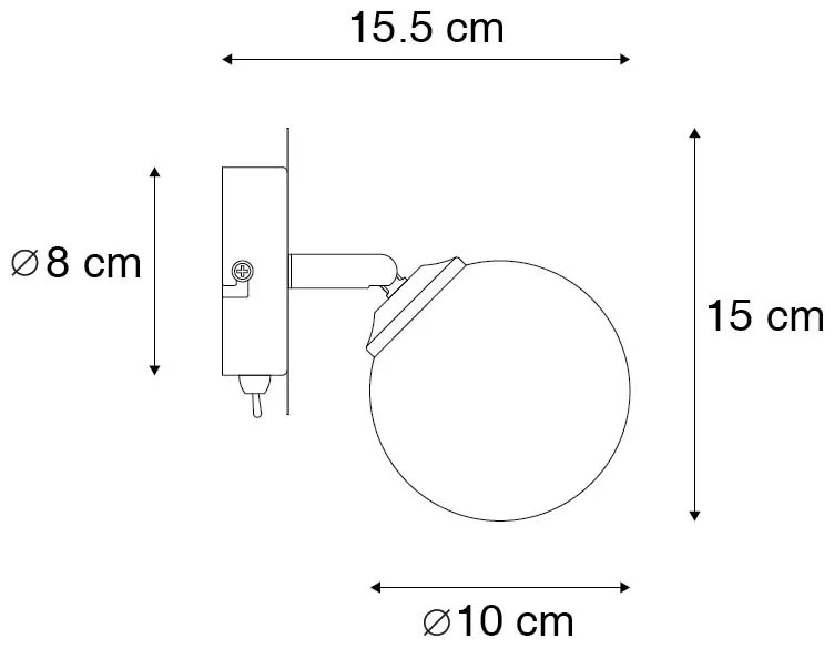 Faretto rustico nero orientabile con vetro fumé - Athens