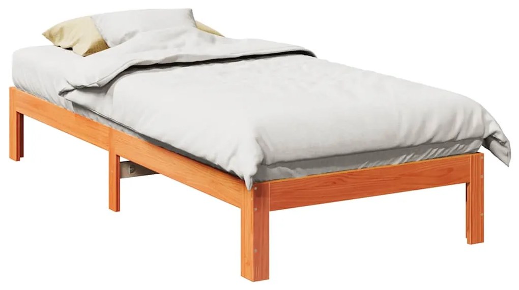 Giroletto Senza Materasso Marrone Cera 90x200 Cm Massello Pino /