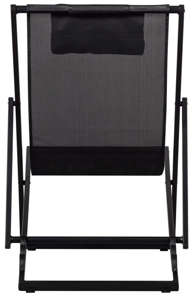 Sedia a sdraio da giardino pieghevole in metallo nero Esper - Exotan