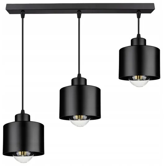 Lampadario a sospensione con filo 3xE27/35W/230V nero