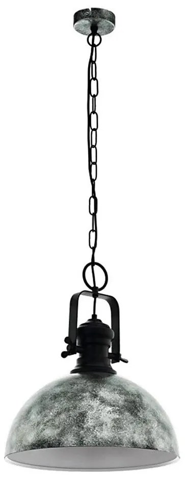 Eglo 79415 - Lampadario a catena SADDINGTON 1xE27/60W/230V grigio