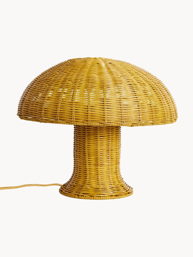 Lampada da tavolo in rattan Mustard