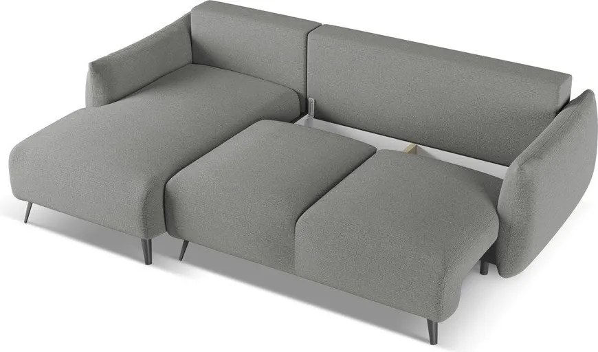 Divano angolare grigio chiaro (con penisola a sinistra) Malie – Makamii