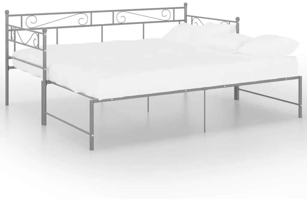 Telaio divano letto estraibile grigio in metallo 90x200 cm