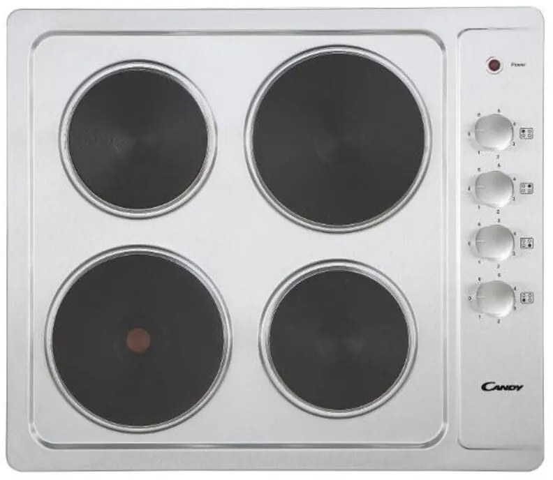 Candy CLE64KX fornello elettrico Acciaio inox Da incasso 58 cm Piastra sigillata 4 Fornelli