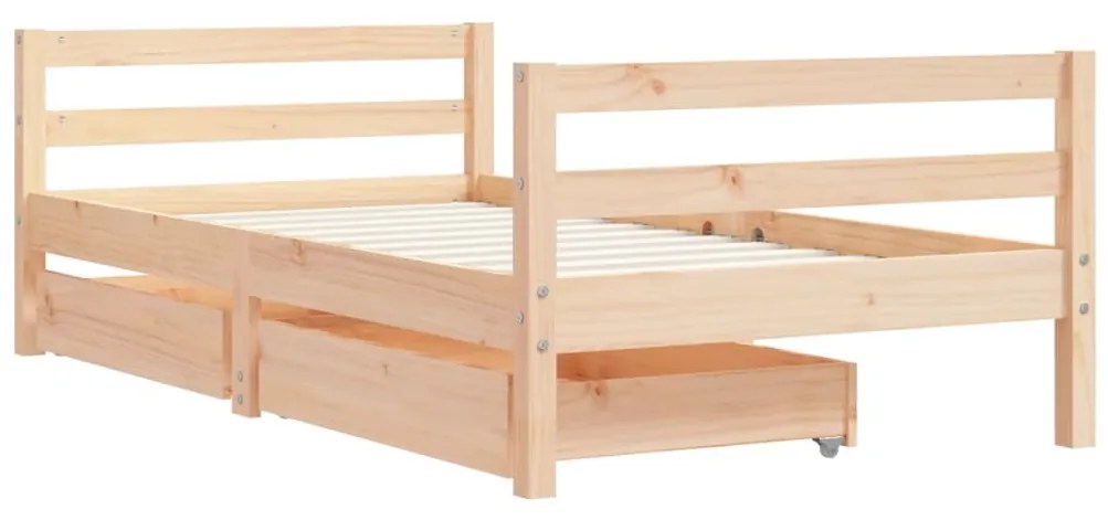 Giroletto per bambini con cassetti 80x160cm legno massello pino