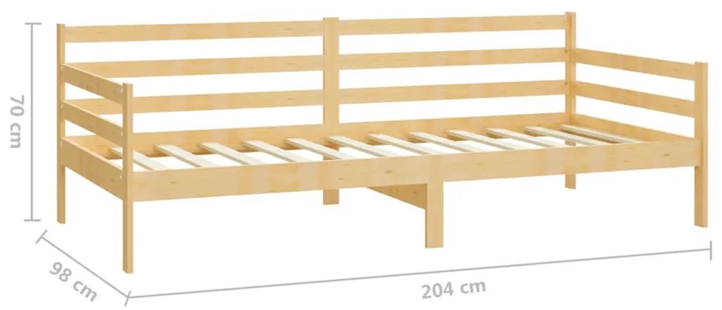 Divano Letto con Materasso 90x200 cm Legno Massello di Pino