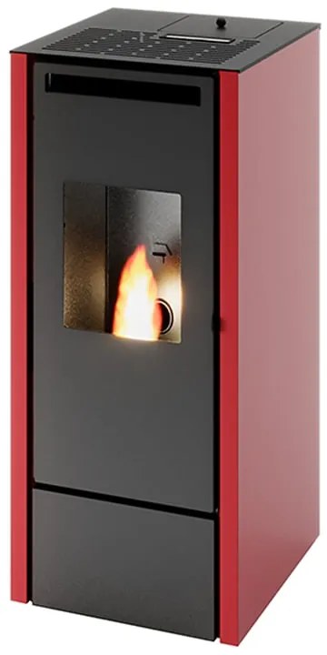 Stufa a pellet ventilata PUNTO FUOCO Edda 11 KW rossa