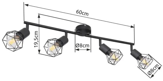 Brilagi - Faretto CAGE 4xE14/40W/230V