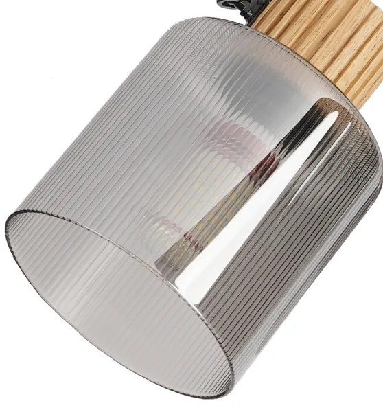 Brilagi - Faretto HYGGE 4xE14/15W/230V legno di caucciù/fumé