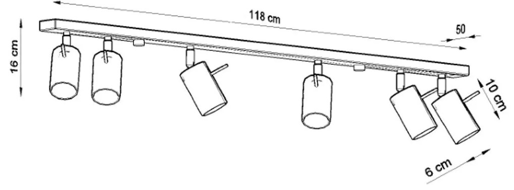 Plafoniera da soffitto in Acciaio 6xGU10 RING 6L Bianca da interno