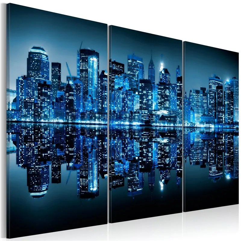 Quadro Manhattan azzurra  Colore Blu, Dimensioni e Misure 120x80