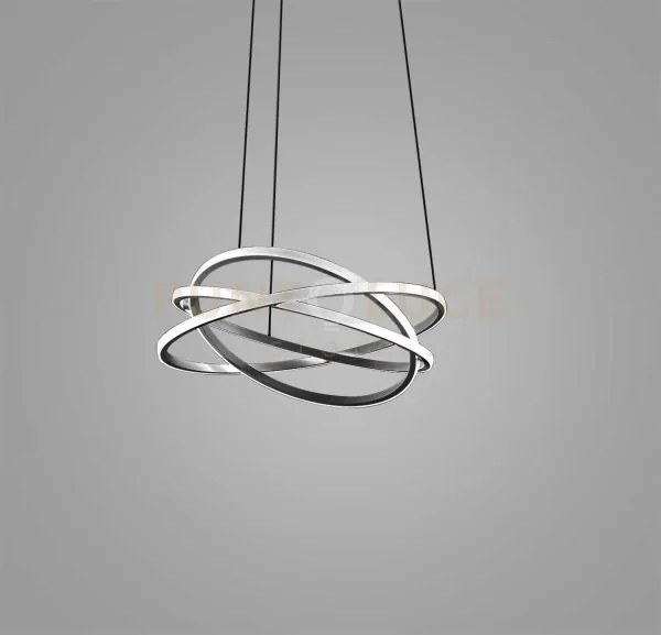 Atia s/p - lampadaio a sospensione nero a led 3000k 6100lm 80w dimm...